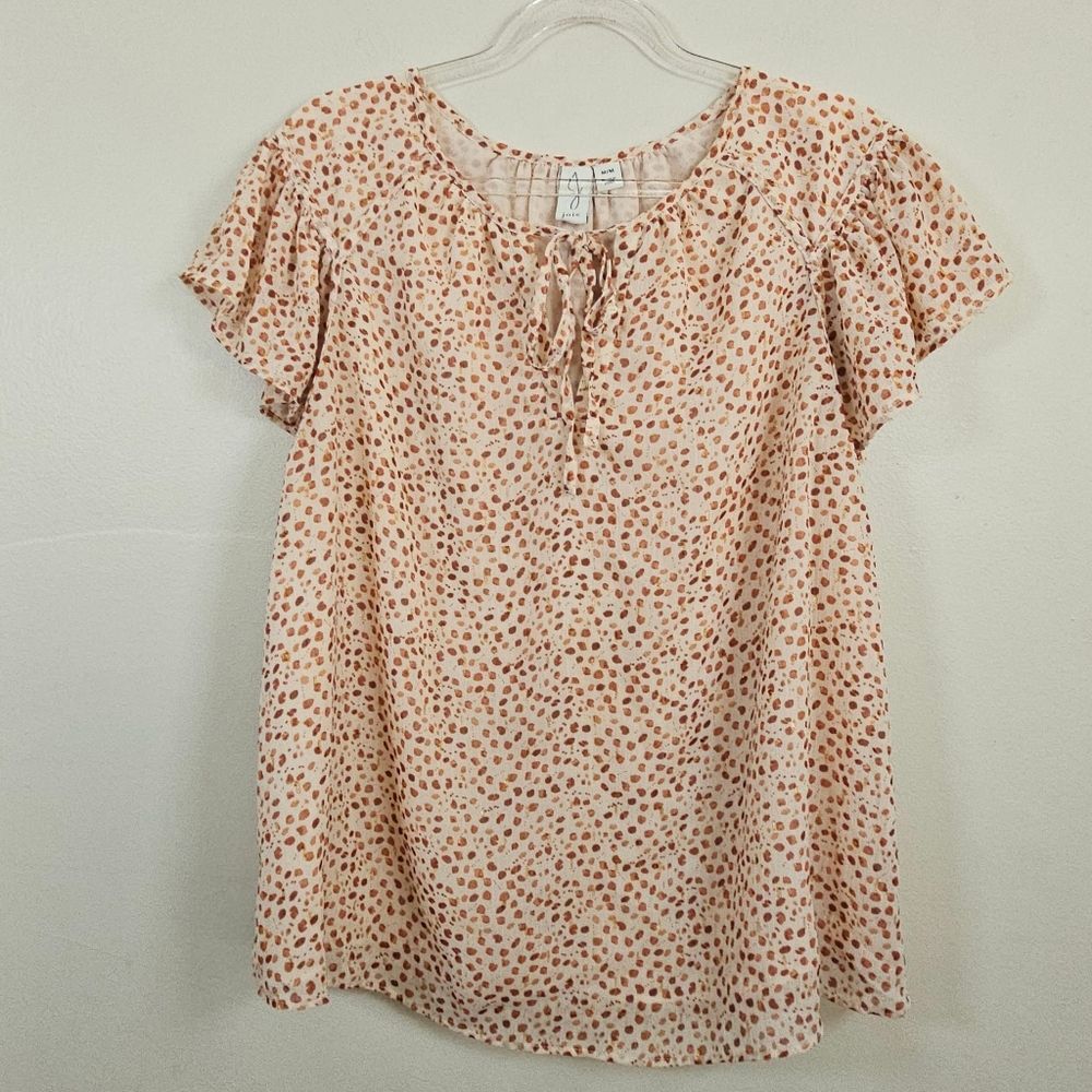 Joie Textured Short Flutter Romantic flowy work wear Sparkly Blouse Size Medium